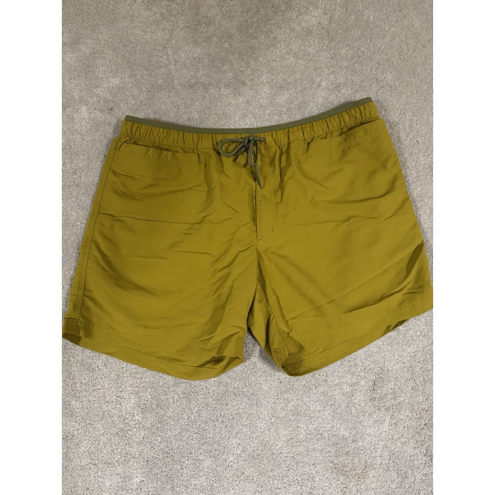 Duluth Mens Grab Shorts Size XXL Mustard  Nylon Zip‎ Pocket Outdoor Beach Vacay